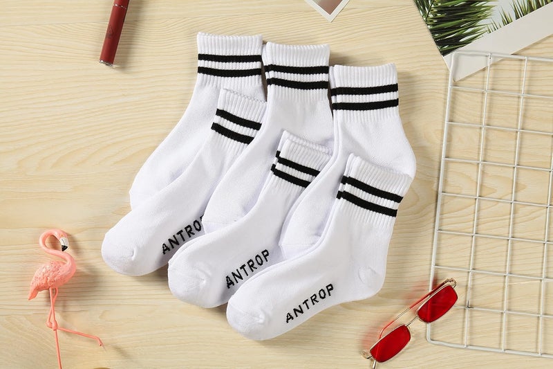 ANT21T Antrop WoMen Quarter Crew Cotton Heel Tab Athletic Running Cushion Socks - Image 2